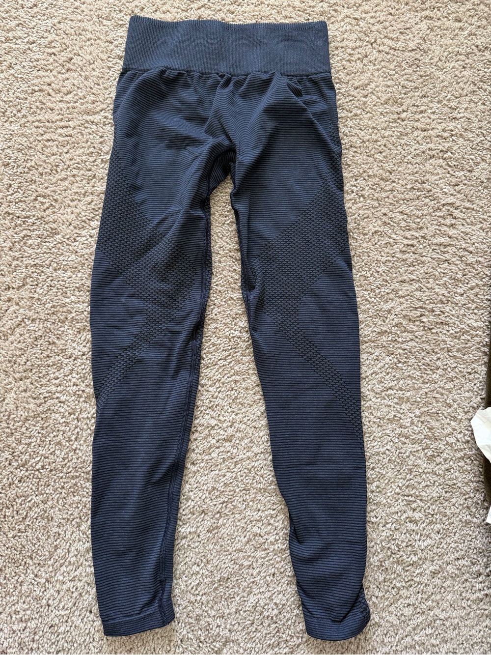 Gymshark Navy Textured Seamless Leggings Size Small